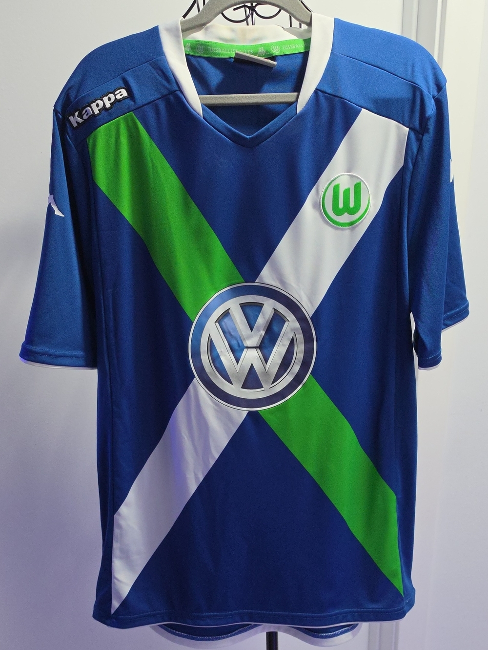 Kappa Blue, Green & White Wolfsburg Football Shirt